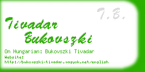 tivadar bukovszki business card